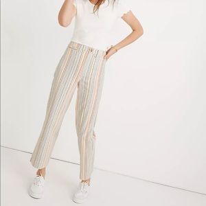 Madewell Slim Emmett Wide-Leg Crop Pants in Rainbow Stripe